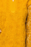 Cool Orange Embroidered Cotton Kurta for Summers