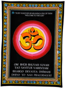 Hindu Holy Aum Tapestry with Gayatri Mantra