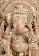 "Siddhi VInayaka" Pink Stone Sculpture 8"