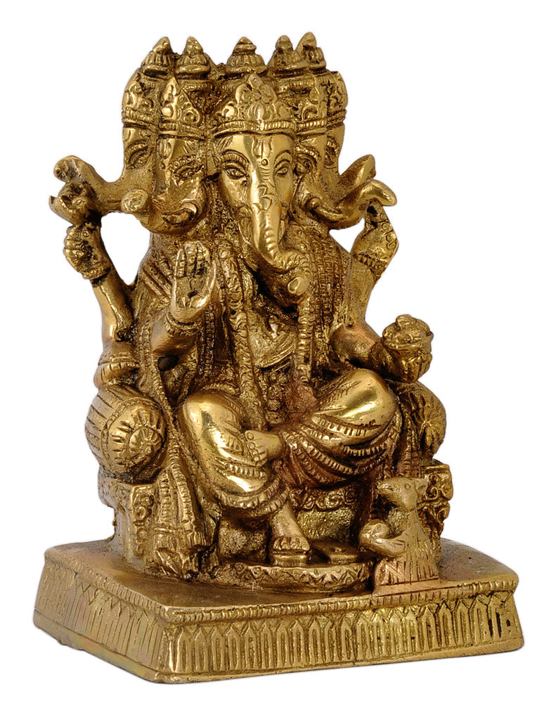 Panchmukhi Lord Ganesha Brass Statue
