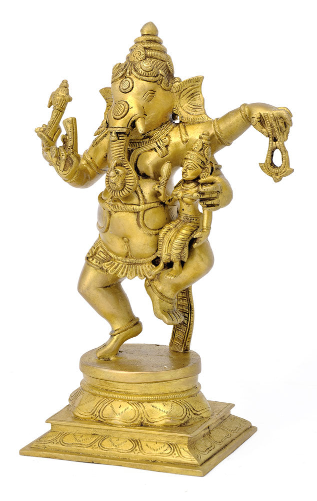 Dancing Ganpati with Lakshmi