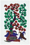 Birds Resting under Tree - Gond Tribal Art Painting
