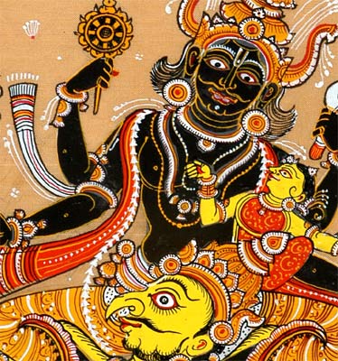 Sri Vishnu With Lakshmi Riding on Garuda