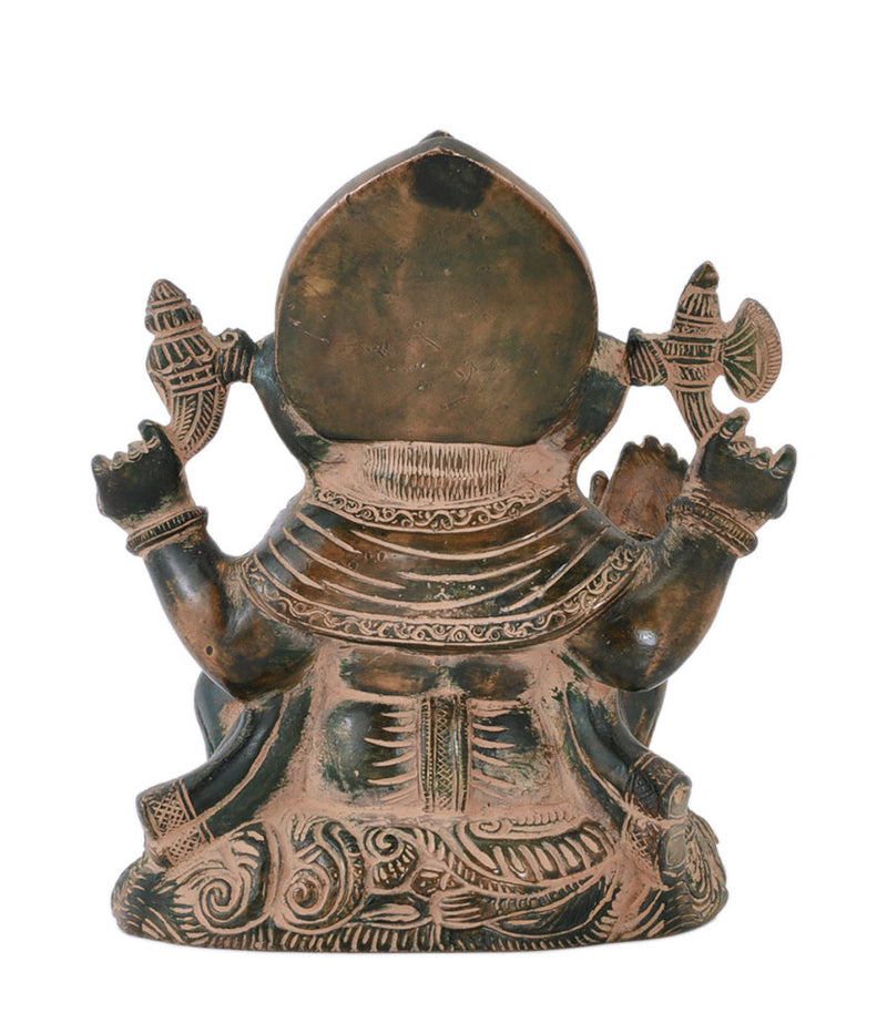 Old Finish God Vinayak Brass Statue