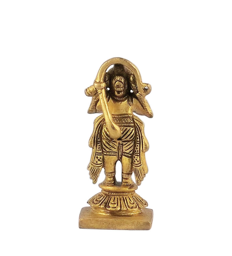 Mighty Lord Hanuman - Brass Statue 3.25"