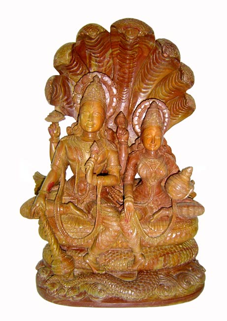 Shri Vishnu with Lakshmi-Orissa Stone Sculpture