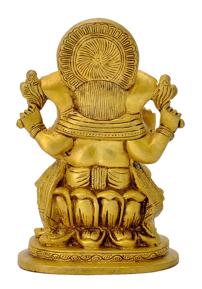 Brass Shri Ganesh in Golden Finish