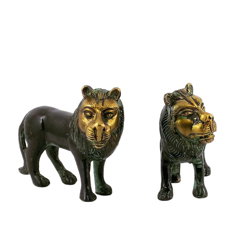 Brass Lions in Black Finish