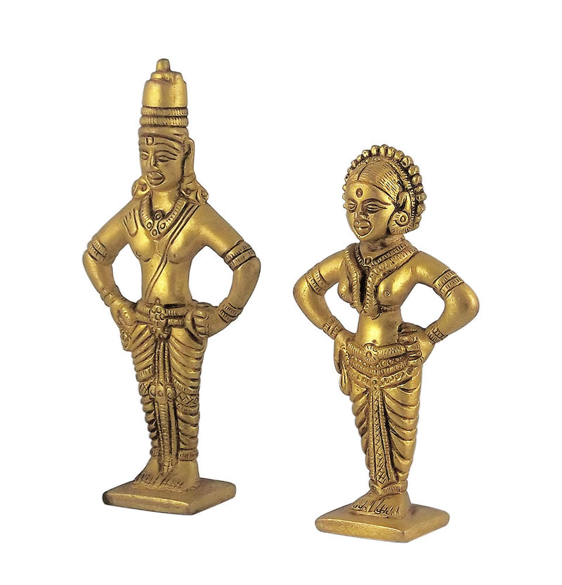 Lord Vitthal and Rukmini - Brass Idols