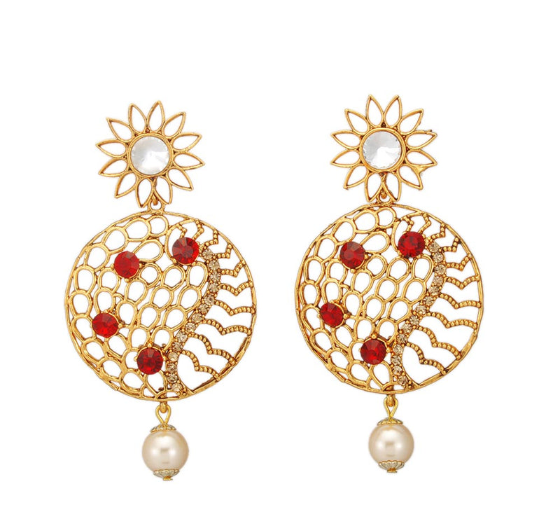 Golden Hanging Round Dangle Earrings