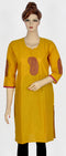 Yellow Kurti with Paisley Embroidery