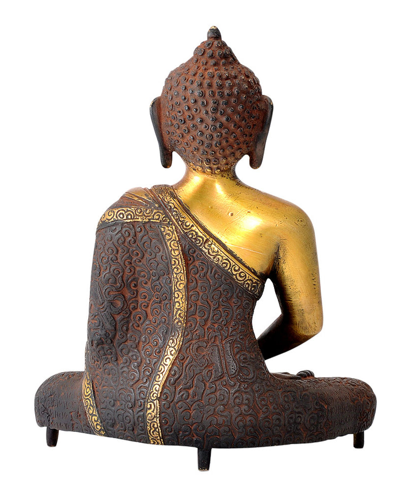 Brass Dhyani Lord Buddha Antiquated Statue