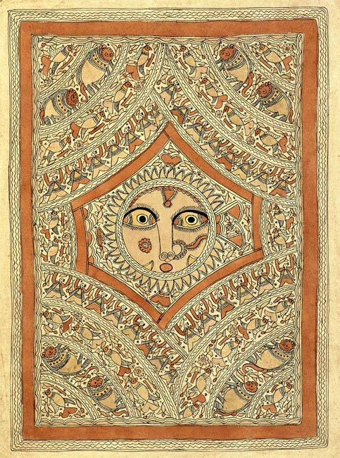 Careful Eyes of Devi - Madhubani Tattoo Painting