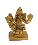 Lord Narsingh and Goddess Lakshmi - Small Brass Statue