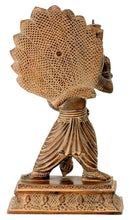 Blessing Lord Narasimha Statue in Brown Antique Finish