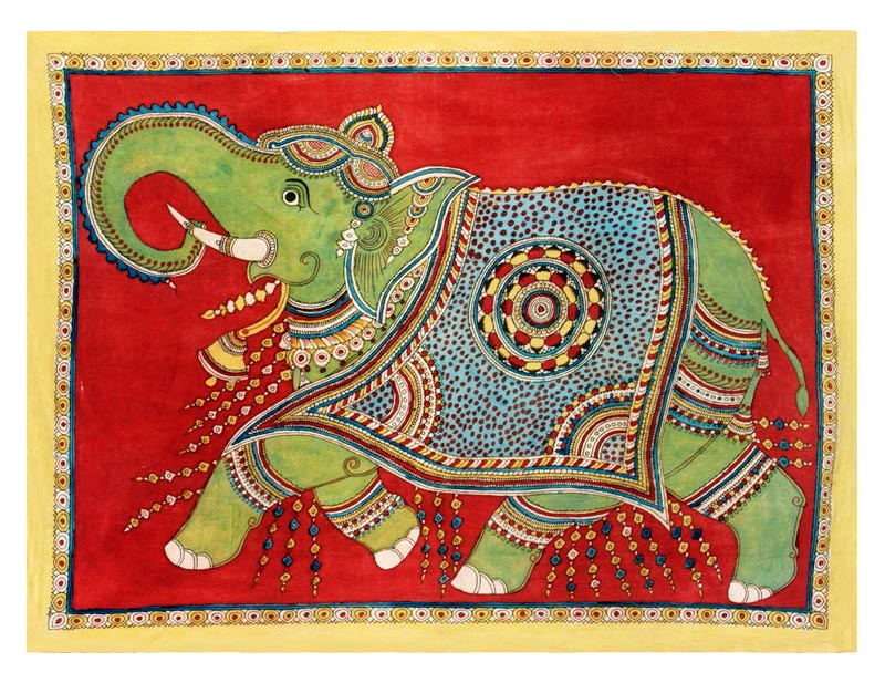 Passionate Elephant - A Kalamkari Work