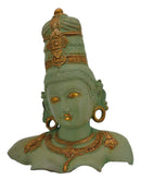 Goddess Bust - Antiquated Brass Sculpture