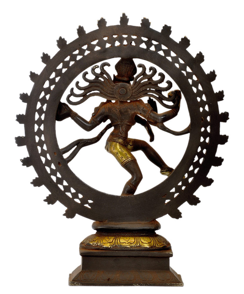 God of Dance Nataraj Shiva - Antiquated Brass Statue 13"