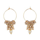 Traditional Indian Style Bali Jhumki Earrings White for Women