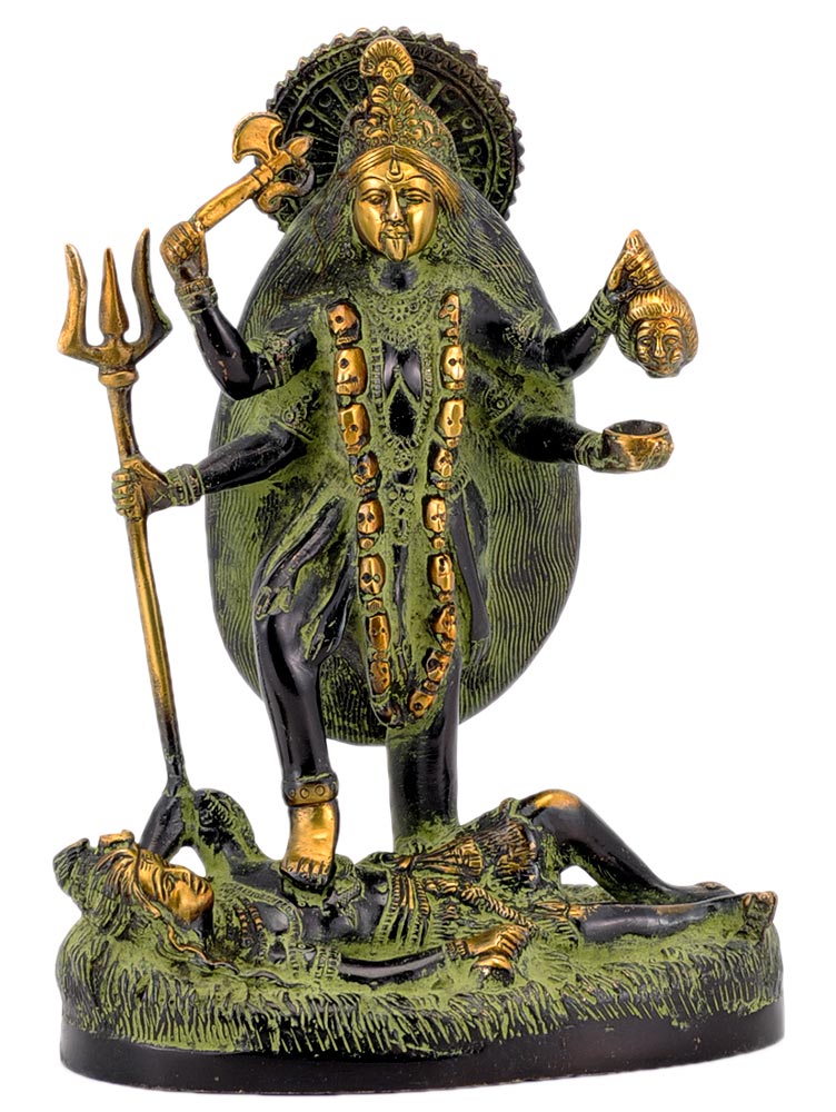 Dakshineshwari Mahakali Black Finish Brass Statue