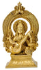 Ma Saraswati Brass Figurine with Beautiful Aureole