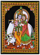 Radha Krishna Cotton Painting