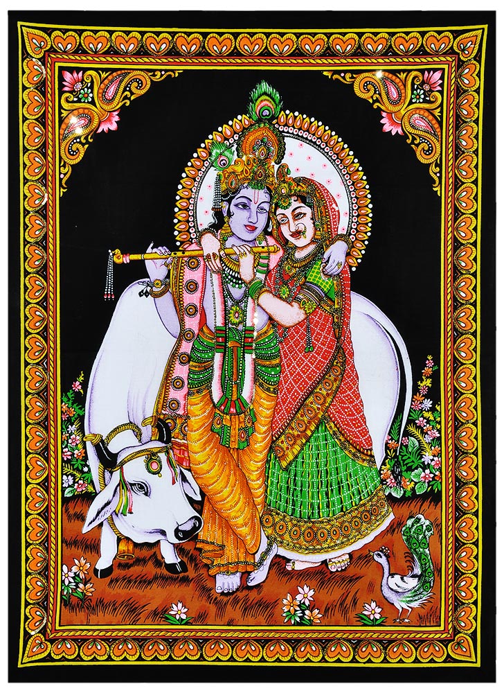 Radha Krishna Cotton Painting