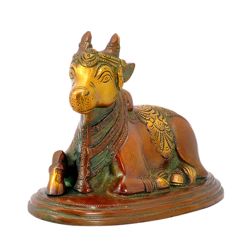 Seated Nandi Bras Statue 5.50"