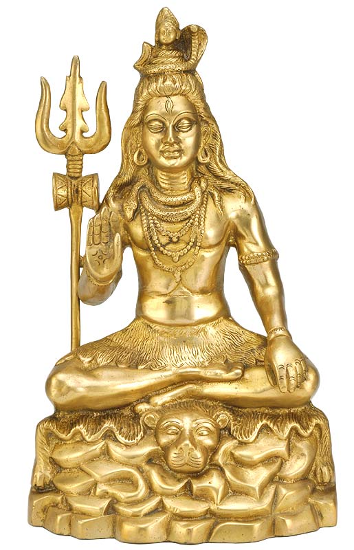 "Ascetic God Shiva" Brass Sculpture