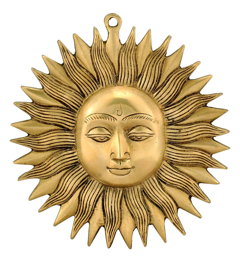 Sun God 'Surya' Brass Wall Plaque