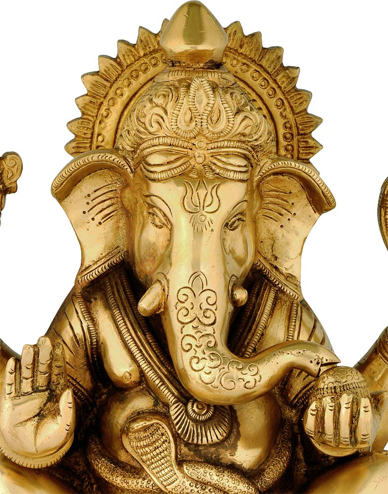 Ganesha The Elephant God - Brass Sculpture