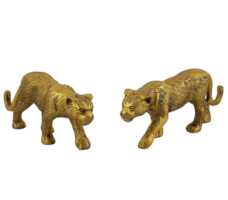 Brass Golden Jaguar Pair