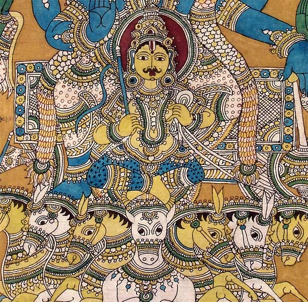 The Sun Lord "Surya Dev" Kalamkari Painting