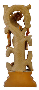 Ancient Indian Princess and Bird - Decorative Brass Showpiece