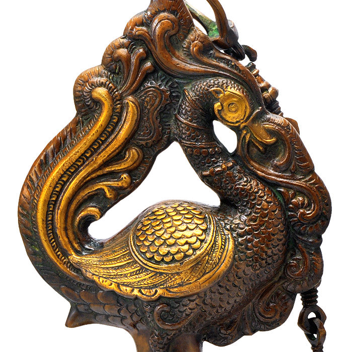 Large Peacock Bell for Temple or Home Decor