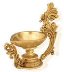 Large Floral Diya (Lamp) in Brass