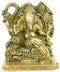 Lord Vinayak Seated on Throne - Brass Statue