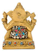 God Ganesh Seated on Chowki 5.90"