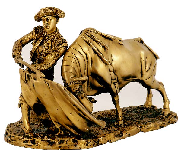 The Bull Fighter - Brass Statuette