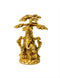 Ganesha Seated Under Tree - Brass Statue 3.75"