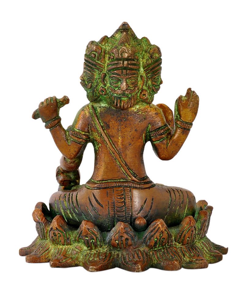 Lord Brahma Brass Figurine