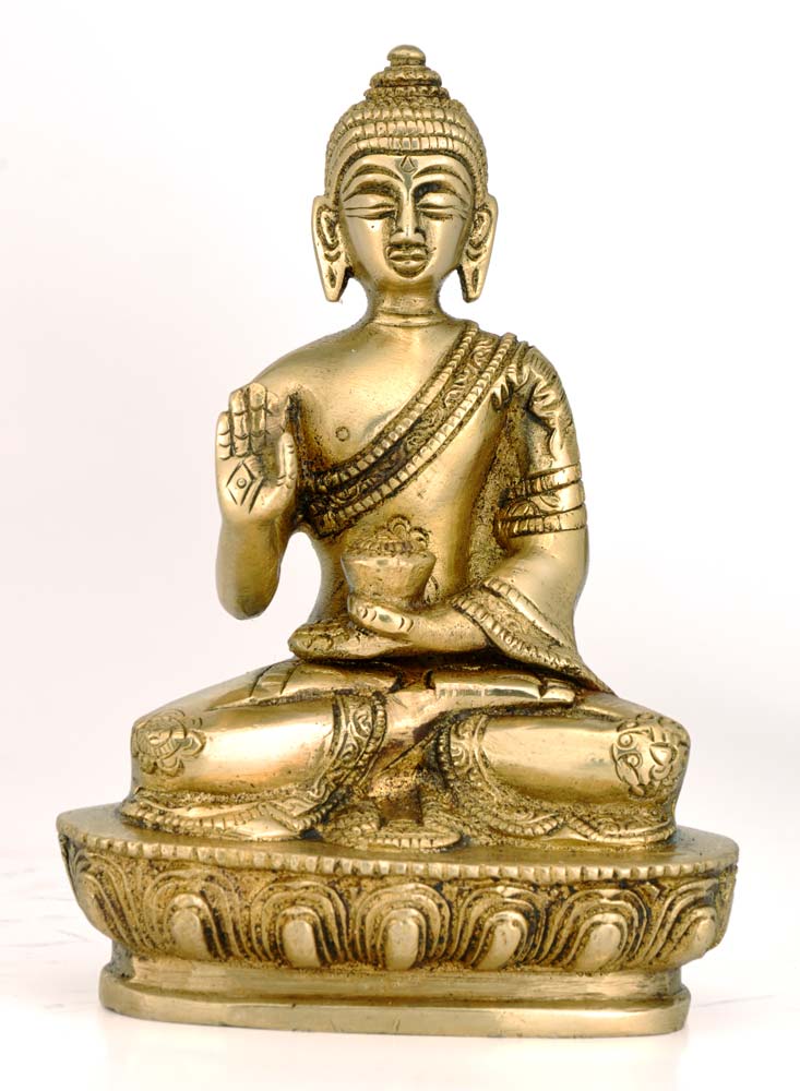 Blessing Buddha - Brass Statue