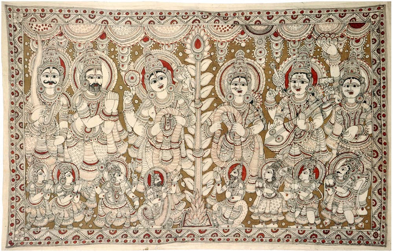 Vishnu and Laxmi Vivaha (Marriage) Kalamkari Painting