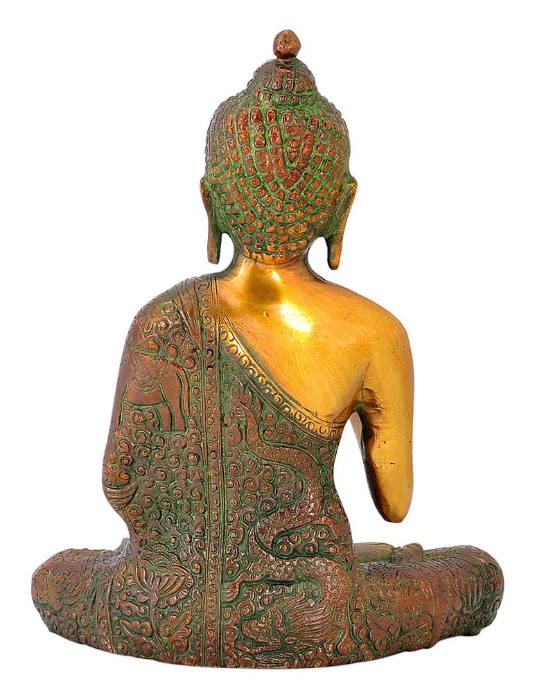 Buddha Brass Sculpture 8.25"