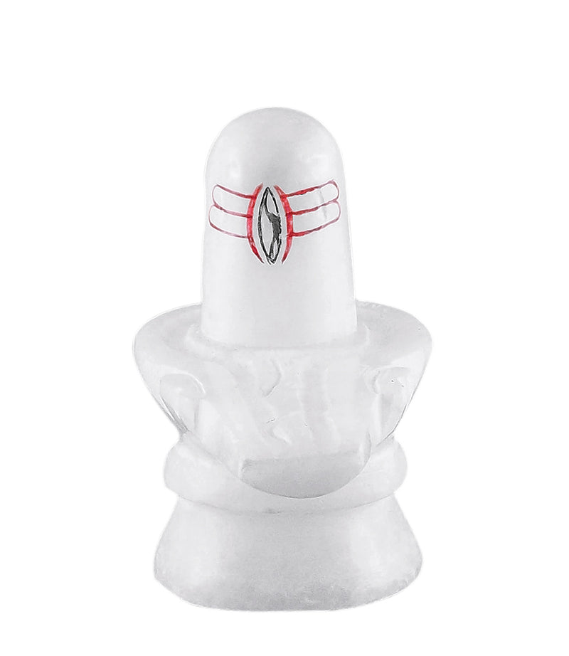 Pure White Stone Shivaling for Puja