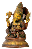 Lord Vishwa Vinayaka - Brass Sculpture 15"