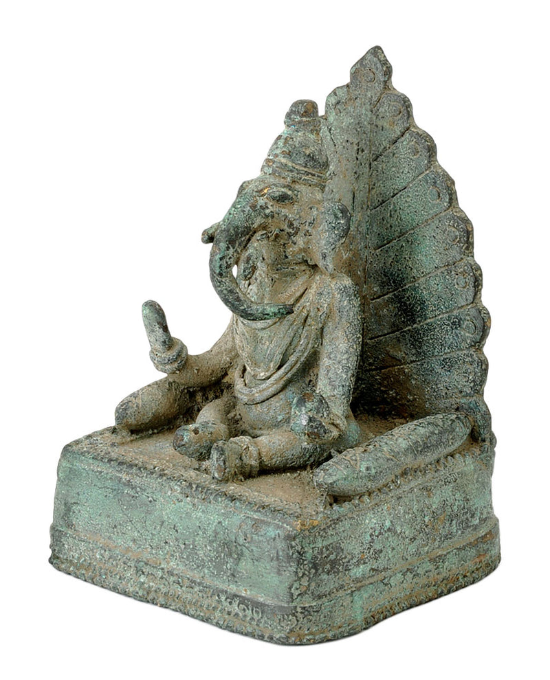 Ganesha on Throne - Old Finish Folkart Statues