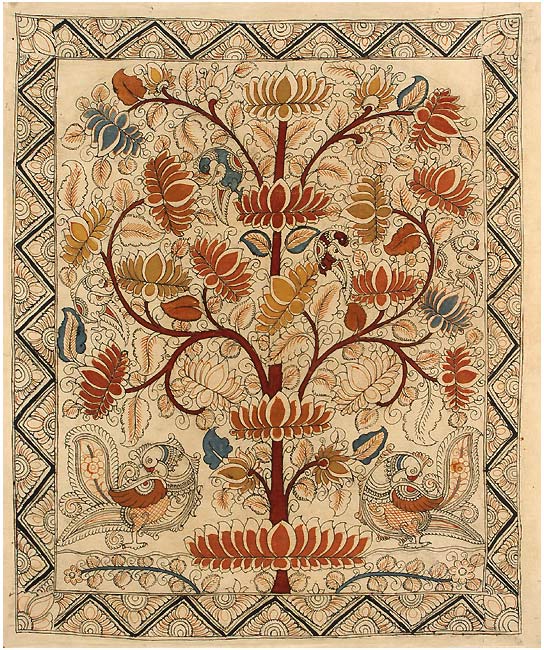 Lotus Tree - Cotton Kalamkari Painting