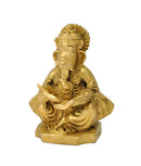 Lord Ganesha Write Mahabharata Brass Sculpture 4"