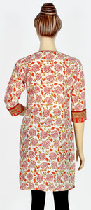 Red White Floral Kurti